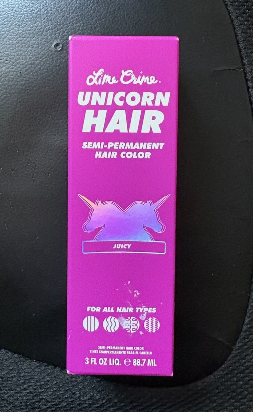 Lime Crime Unicorn Hair Semi-Permanent Dye, Juicy (Pink), 3 fl oz (88.7 mL)